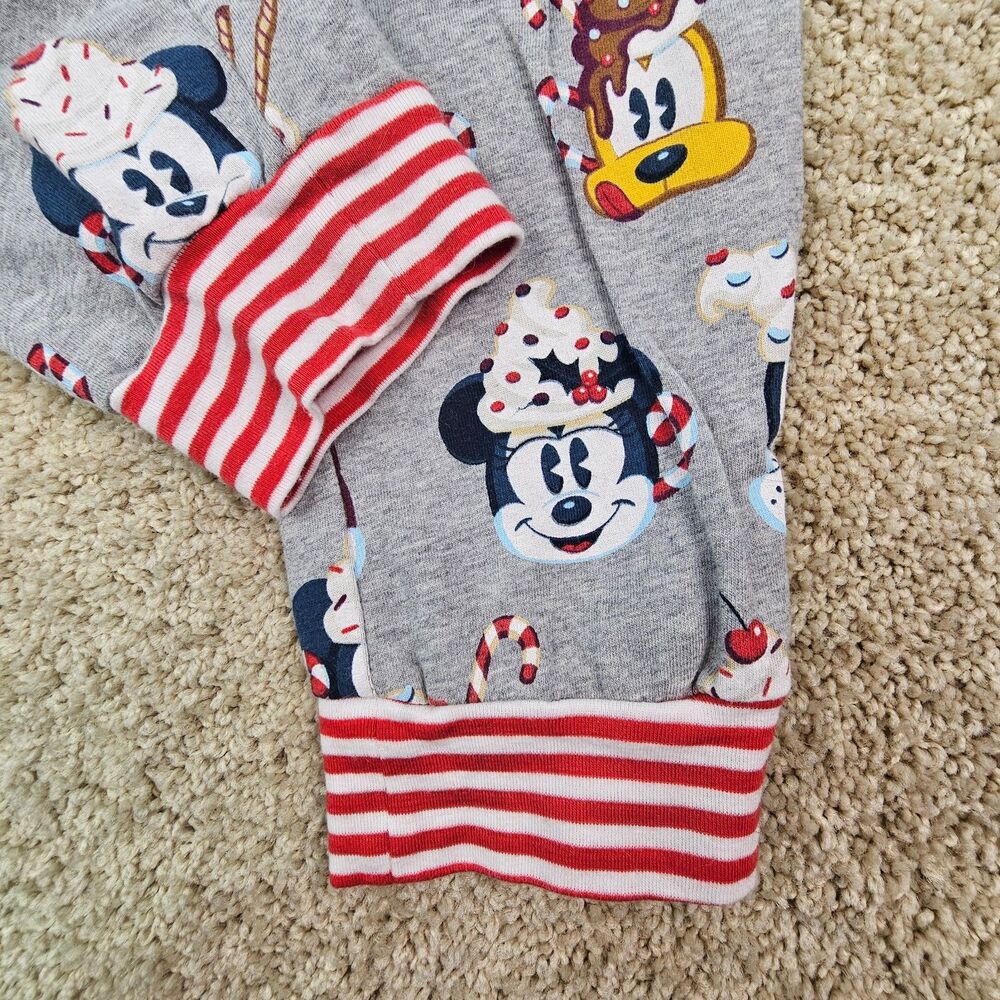 Disney Mickey & Friends Christmas Pajama Set Women S Gray Hot Cocoa Holiday - Picture 4 of 10
